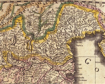 Mapa regionu Veneto, Włochy. Atlas autorstwa Williama Blaeu (1571 - 1638) autorstwa Willem Blaeu