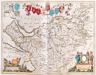 Chester, w "Theatrum Orbis Terrarum, sive Atlas Novus" Willema Blaeu, Amsterdam autorstwa Willem Blaeu
