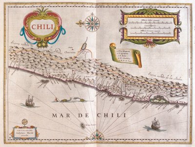 Chile, w "Theatrum Orbis Terrarum, sive Atlas Novus" Willema Blaeu, Amsterdam autorstwa Willem Blaeu