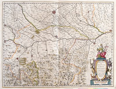 Miasta: Pavia, Lodi, Novara, Tortona, Włochy "Theatrum Orbis Terrarum, sive Atlas Novus" Willem Blaeu, Amsterdam autorstwa Willem Blaeu