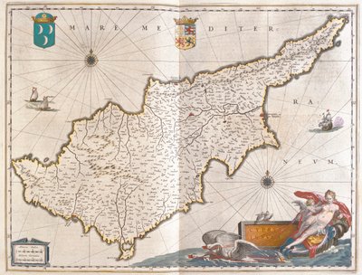 Cypr, w "Theatrum Orbis Terrarum, sive Atlas Novus" Willema Blaeu, Amsterdam autorstwa Willem Blaeu