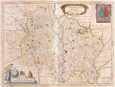 Departament rzeki Lot - Langwedocja - Quercy, w "Theatrum Orbis Terrarum, sive Atlas Novus" Willema Blaeu, Amsterdam autorstwa Willem Blaeu