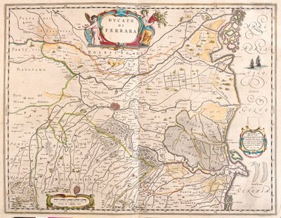 Ferrara, Włochy, w "Theatrum Orbis Terrarum, sive Atlas Novus" Willema Blaeu, Amsterdam autorstwa Willem Blaeu