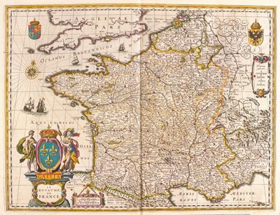 Francja, w "Theatrum Orbis Terrarum, sive Atlas Novus" Willema Blaeu, Amsterdam autorstwa Willem Blaeu