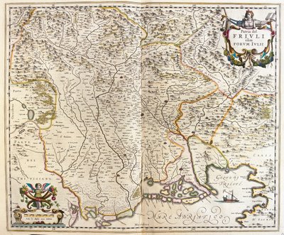 Friuli Venezia Giulia, Włochy, w "Theatrum Orbis Terrarum, sive Atlas Novus" Willema Blaeu, Amsterdam autorstwa Willem Blaeu