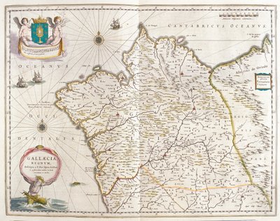 Galicia Hiszpania, w "Theatrum Orbis Terrarum, sive Atlas Novus" Willema Blaeu, Amsterdam autorstwa Willem Blaeu