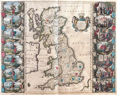 Wielka Brytania, w "Theatrum Orbis Terrarum, sive Atlas Novus" Willema Blaeu, Amsterdam autorstwa Willem Blaeu