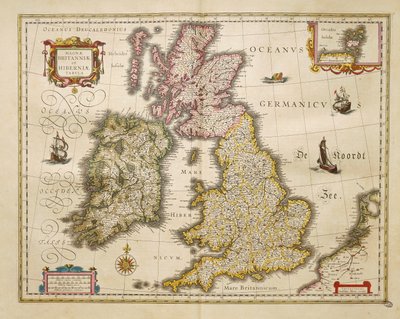 Wielka Brytania i Irlandia z Theatrum Orbis Terrarum Willema Bleau, Amsterdam autorstwa Willem Blaeu