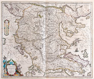 Grecja, Macedonia, Albania, w "Theatrum Orbis Terrarum, sive Atlas Novus" Willema Blaeu, Amsterdam autorstwa Willem Blaeu