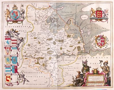 Huntington shire, w "Theatrum Orbis Terrarum, sive Atlas Novus" Willema Blaeu, Amsterdam autorstwa Willem Blaeu