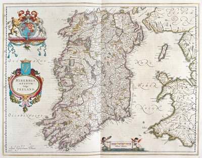 Irlandia, w "Theatrum Orbis Terrarum, sive Atlas Novus" Willema Blaeu, Amsterdam autorstwa Willem Blaeu