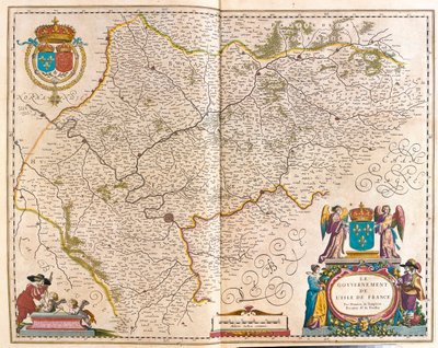 Isle de France, w "Theatrum Orbis Terrarum, sive Atlas Novus" Willema Blaeu, Amsterdam autorstwa Willem Blaeu