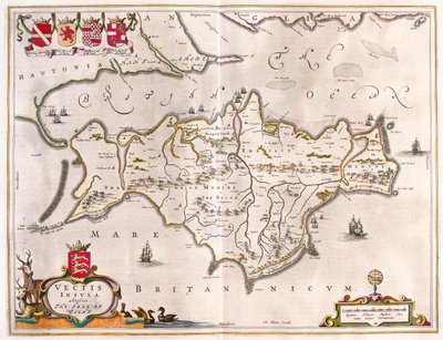 Isle of Wight, w "Theatrum Orbis Terrarum, sive Atlas Novus" Willema Blaeu, Amsterdam autorstwa Willem Blaeu
