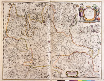 Lombardia, Włochy, w "Theatrum Orbis Terrarum, sive Atlas Novus" Willema Blaeu, Amsterdam autorstwa Willem Blaeu
