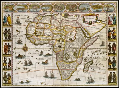 Mapa Afryki. Talerz z Atlasu Willema Janszoon Blaeu autorstwa Willem Blaeu