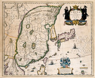 Mapa Chin, Japonii i Korei. (rytownictwo autorstwa Willem Blaeu