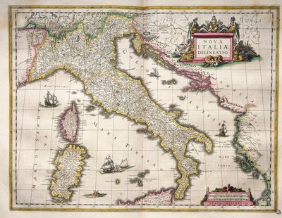 Mapa Włoch z Theatrum Orbis Terrarum autorstwa Willema Blaeu, Amsterdam autorstwa Willem Blaeu