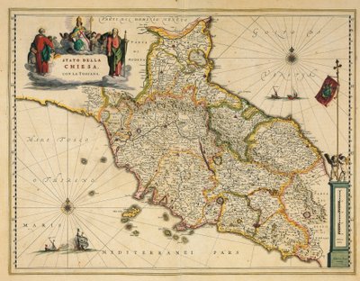 Mapa regionu Toskanii, z Atlasu autorstwa Willema Janszoon Blaeu autorstwa Willem Blaeu