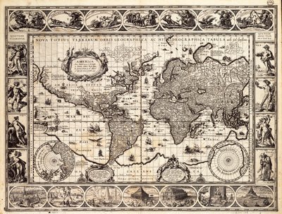 Mapa świata według Merkatora autorstwa Willem Blaeu