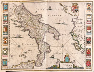 Neapol, Włochy, w "Theatrum Orbis Terrarum, sive Atlas Novus" Willema Blaeu, Amsterdam autorstwa Willem Blaeu