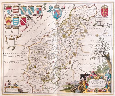 Hrabstwo Northampton, w "Theatrum Orbis Terrarum, sive Atlas Novus" Willema Blaeu, Amsterdam autorstwa Willem Blaeu