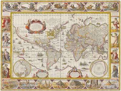 Nova totius terrarum orbis geographica ac hydrographica tabula autorstwa Willem Blaeu