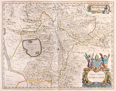 Perugia, Włochy, w "Theatrum Orbis Terrarum, sive Atlas Novus" Willema Blaeu, Amsterdam autorstwa Willem Blaeu