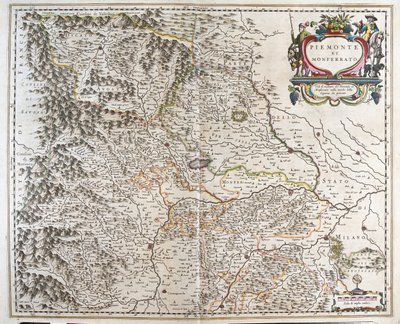 Piemont (region Włoch), w "Theatrum Orbis Terrarum, sive Atlas Novus" Willema Blaeu, Amsterdam autorstwa Willem Blaeu