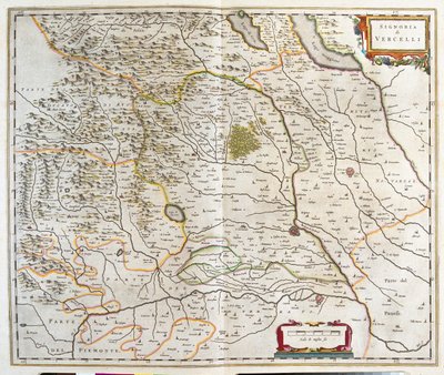Piemont, Włochy, w "Theatrum Orbis Terrarum, sive Atlas Novus" Willema Blaeu, Amsterdam autorstwa Willem Blaeu