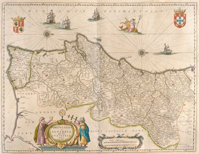 Portugalia i Algarve, w "Theatrum Orbis Terrarum, sive Atlas Novus" Willema Blaeu, Amsterdam autorstwa Willem Blaeu