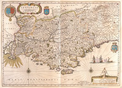 Prowansja, w "Theatrum Orbis Terrarum, sive Atlas Novus" Willema Blaeu, Amsterdam autorstwa Willem Blaeu