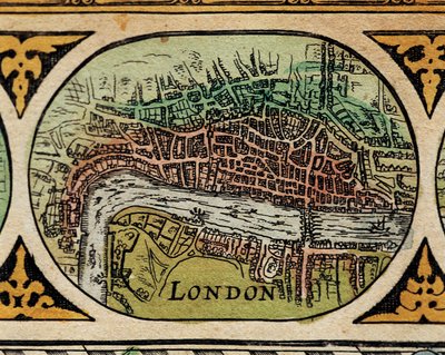 „” Reprezentacja londyńskiego City” „Szczegóły mapy świata w „Teatrze świata” Willema Janszoon Blaeu (1571-1638) autorstwa Willem Blaeu