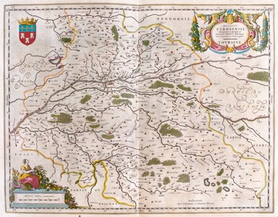 Dolina Loary z miastem (Bloise, Amboise) - Touraine, w "Theatrum Orbis Terrarum, sive Atlas Novus" Willema Blaeu, Amsterdam autorstwa Willem Blaeu