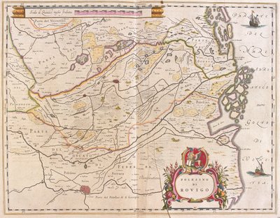 Rovigo, Włochy, w "Theatrum Orbis Terrarum, sive Atlas Novus" Willema Blaeu, Amsterdam autorstwa Willem Blaeu