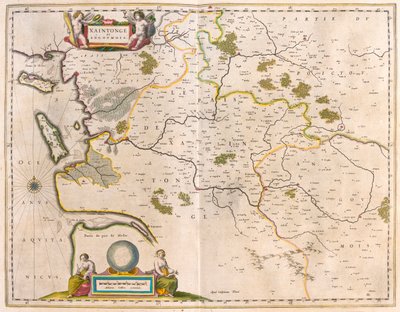 Saintonge i Angoumois, Charente-Maritime, w "Theatrum Orbis Terrarum, sive Atlas Novus" Willema Blaeu, Amsterdam autorstwa Willem Blaeu