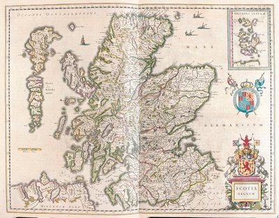Szkocja, w "Theatrum Orbis Terrarum, sive Atlas Novus" Willema Blaeu, Amsterdam autorstwa Willem Blaeu