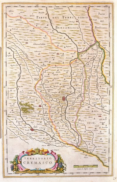 Terytorium Crema, Włochy, w "Theatrum Orbis Terrarum, sive Atlas Novus" Willema Blaeu, Amsterdam autorstwa Willem Blaeu