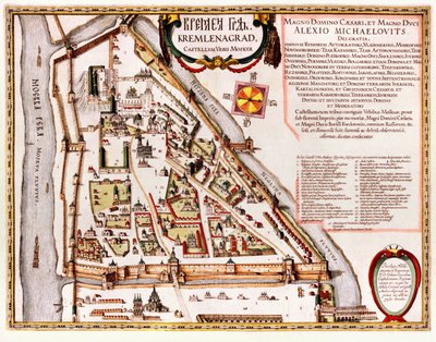 Mapa Kremla moskiewskiego z XVI wieku autorstwa Willem Blaeu