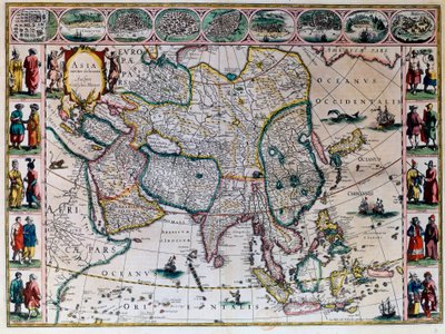 Teatr świata czy nowy atlas Amsterdam. Geograficzna mapa Azji autorstwa Willema Janszoon Blaeu (1571-1638) autorstwa Willem Blaeu