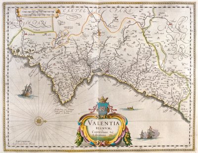 Walencja, w "Theatrum Orbis Terrarum, sive Atlas Novus" Willema Blaeu, Amsterdam autorstwa Willem Blaeu
