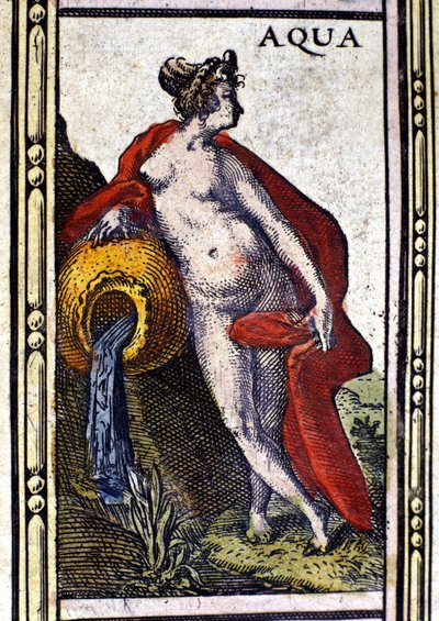 Woda, jeden z czterech żywiołów, przedstawiona w atlasie W. Blaeu