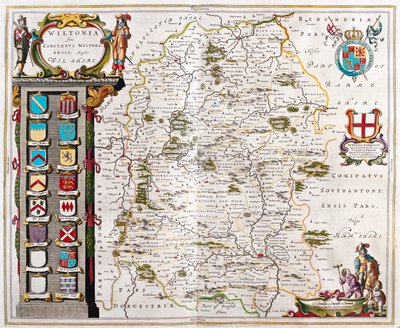 Wilshire, w "Theatrum Orbis Terrarum, sive Atlas Novus" Willema Blaeu, Amsterdam autorstwa Willem Blaeu