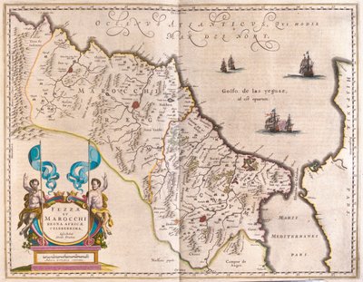 Afryka północno-zachodnia i Maroko, w "Theatrum Orbis Terrarum, sive Atlas Novus" Willema Blaeu, Amsterdam autorstwa Willem Blaeu