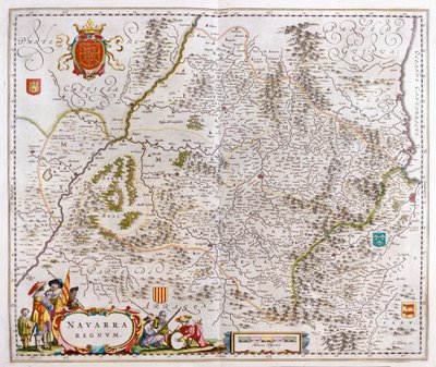 region obejmujący Pampelunę, Bajonnę i San Sebastian, w "Theatrum Orbis Terrarum, sive Atlas Novus" Willema Blaeu, Amsterdam autorstwa Willem Blaeu