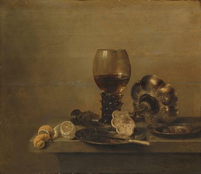 Martwa natura z rozbitym szkłem autorstwa Willem Claesz. Heda