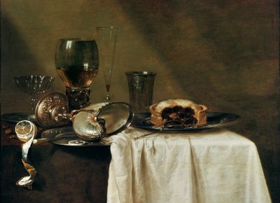 Juodųjų serbentų pyragas, 1635 poli autorstwa Willem Claesz. Heda