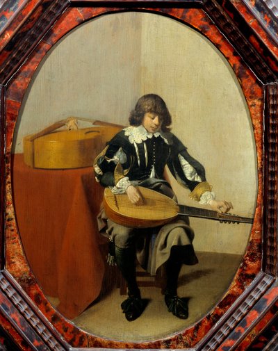 Młody muzyk. Obraz Willema Cornelisza Duystera (1600-1635) Ec. Hol. autorstwa Willem Cornelisz Duyster