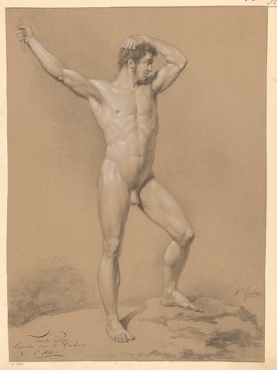 Akt męski stojący, widziany z przodu (II nagroda 1811) autorstwa Willem Grebner
