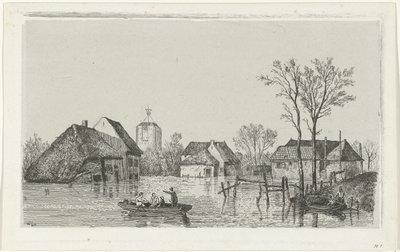Powódź w Beesd, 1855 autorstwa Willem Gruyter jr.