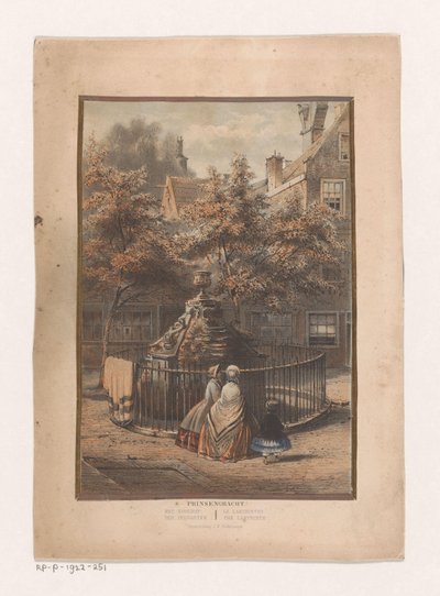Fontanna i dziedziniec na Prinsengracht w Amsterdamie autorstwa Willem Hekking jr.